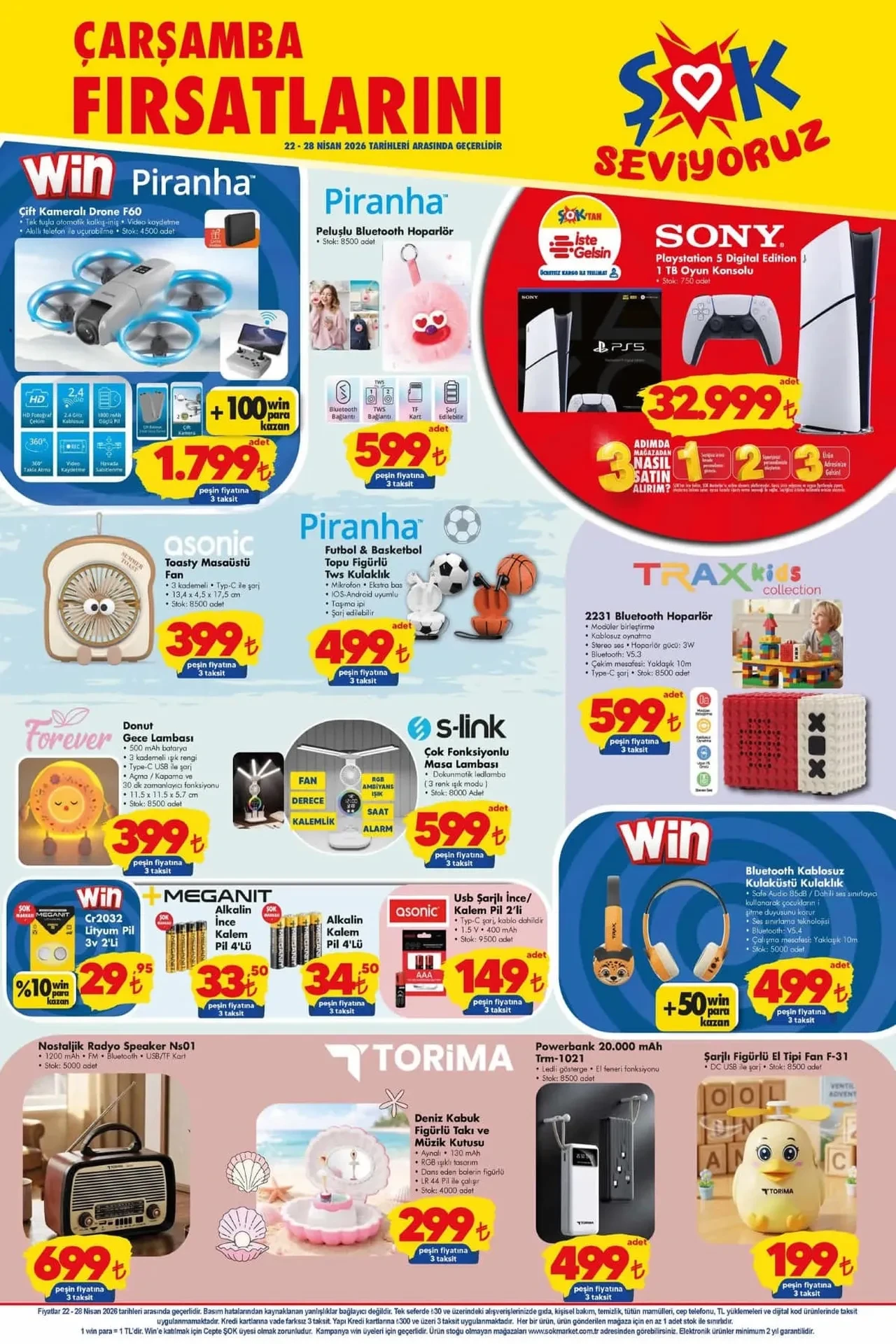 ŞOK 22-28 Nisan aktüel kataloğu 2026! İphone 17, Playstation 5, akıllı saat, çocuk scooter ve drone geliyor