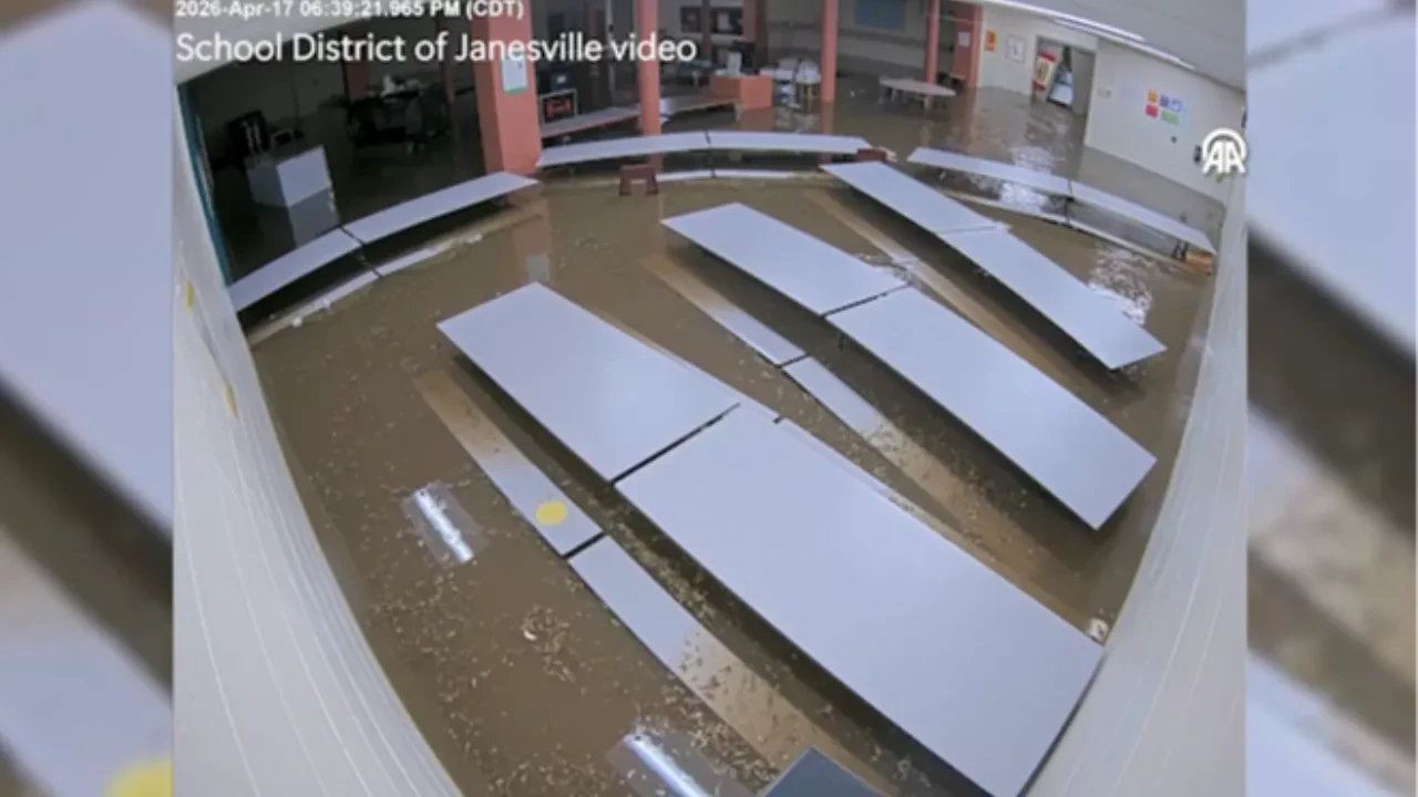 Acil durum ilan edilen bölgede okulu böyle su bastı