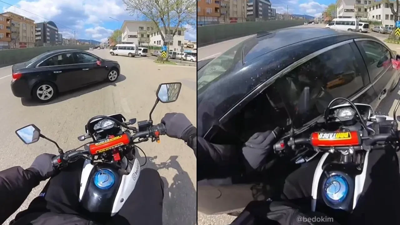 Aniden şerit değiştirdi, kaza kaçınılmaz oldu! Yürekleri ağza getiren anlar kamerada