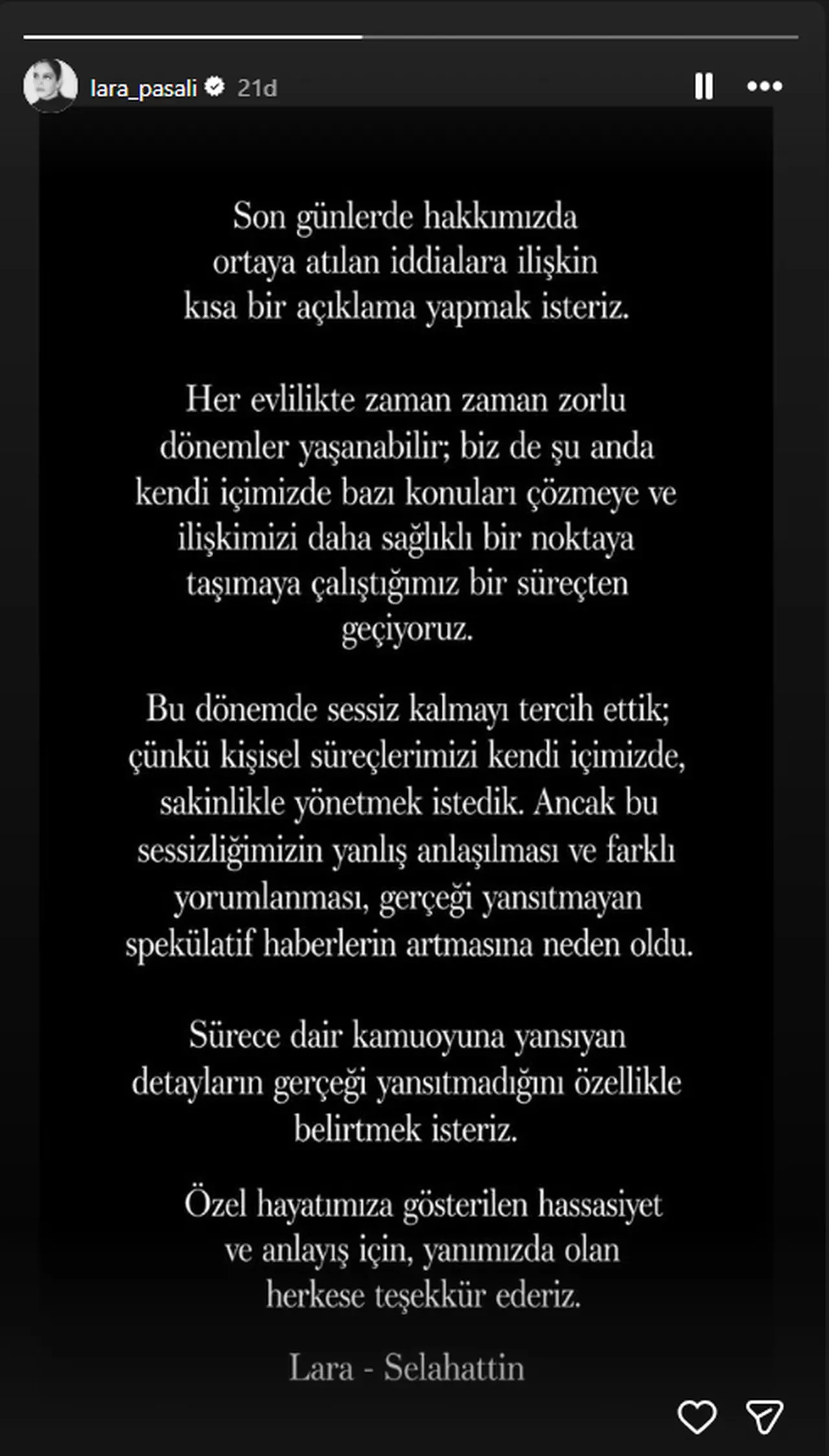 Selahattin Paşalı ile Lara Paşalı sessizliği bozdu! Boşanma iddialarına cevap geldi 