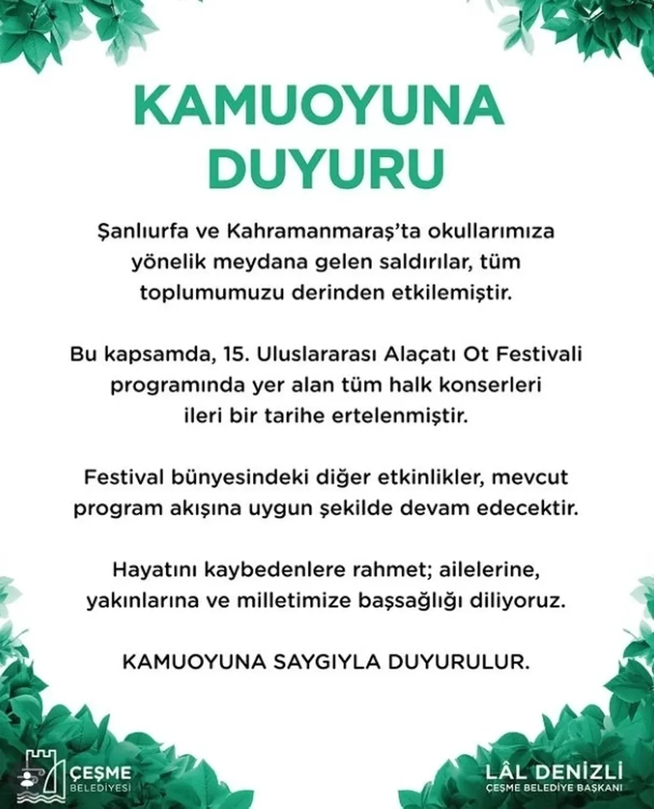2026 Alaçatı Ot Festivali hangi sanatçılar gelecek?