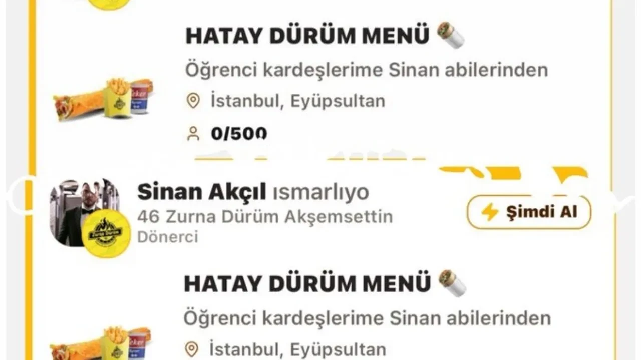 Sinan Akçıl'dan öğrencilere büyük jest! Akçıl 500 öğrenciye dürüm ısmarlıyor