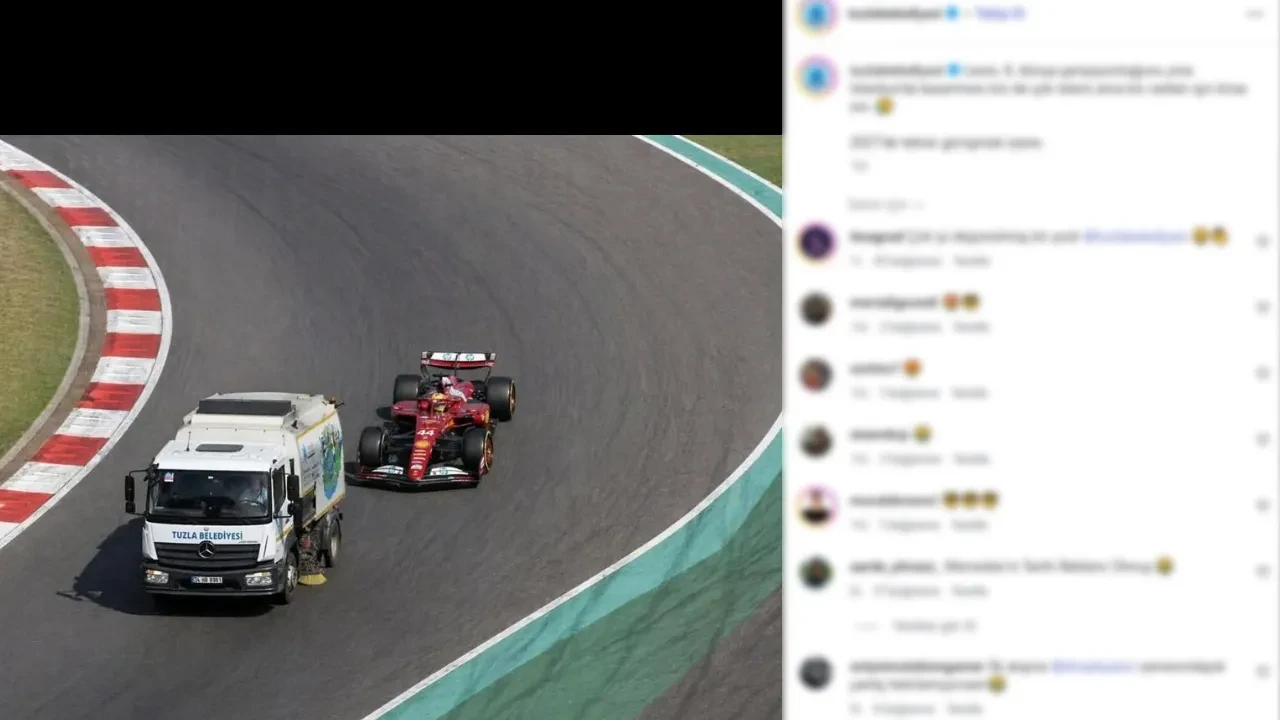 Tuzla Belediyesi'nden ilginç Formula 1 paylaşımı! Görselin açıklaması herkesi güldürdü