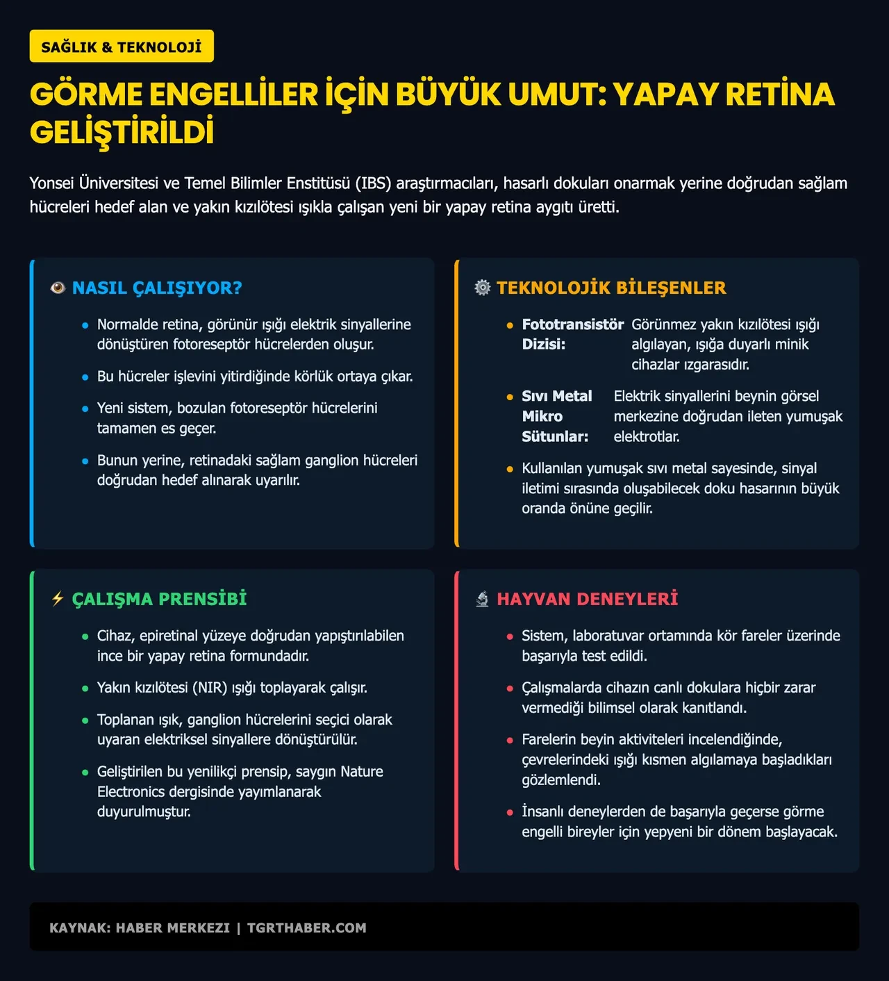 Görme bozukluğu, yeni yöntem sonrası tarihe karışabilir: Yapay retina geliştirildi