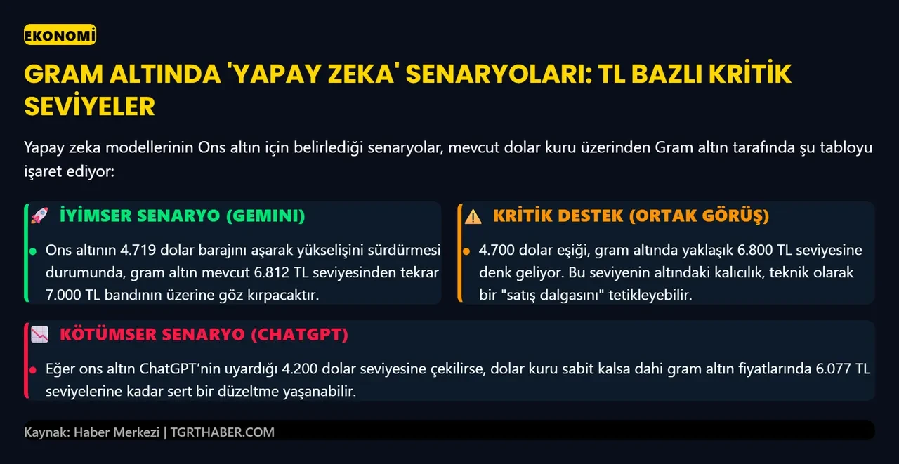 Yapay zekadan altın için kritik tahmin! Eğer aşağı doğru kırılırsa... 