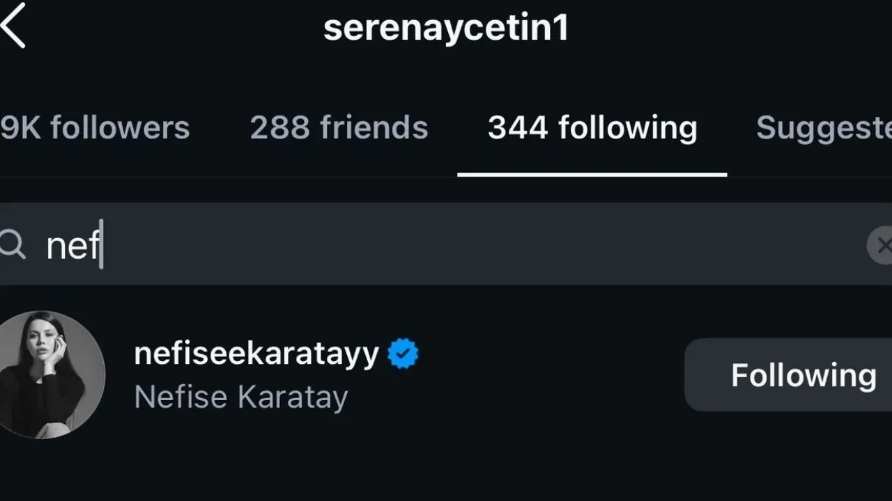 Serenay’dan diskalifiye sonrası sosyal medya hamlesi! Deniz’i sildi Nefise’yi takibe aldı