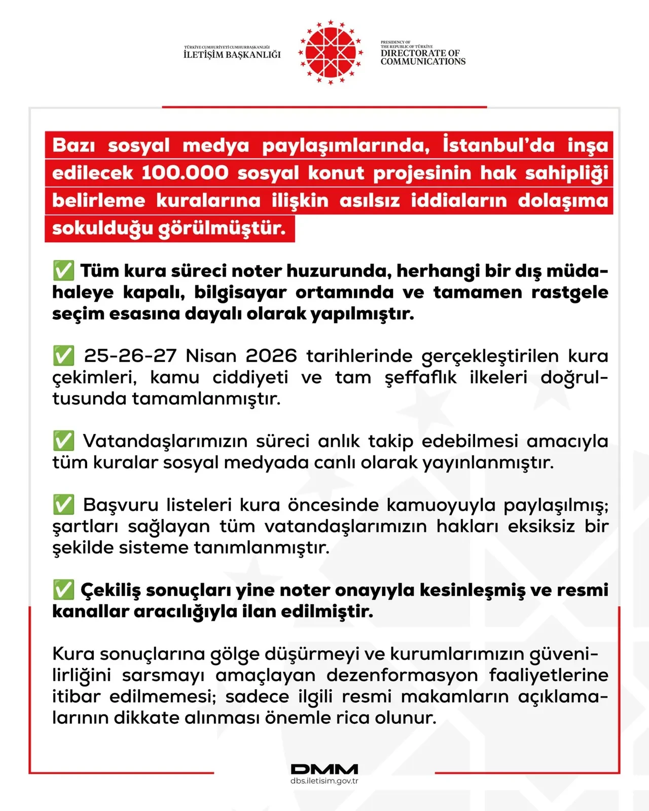 DMM'den TOKİ kurasında 'yedi haneli numara' hataları iddialarına cevap