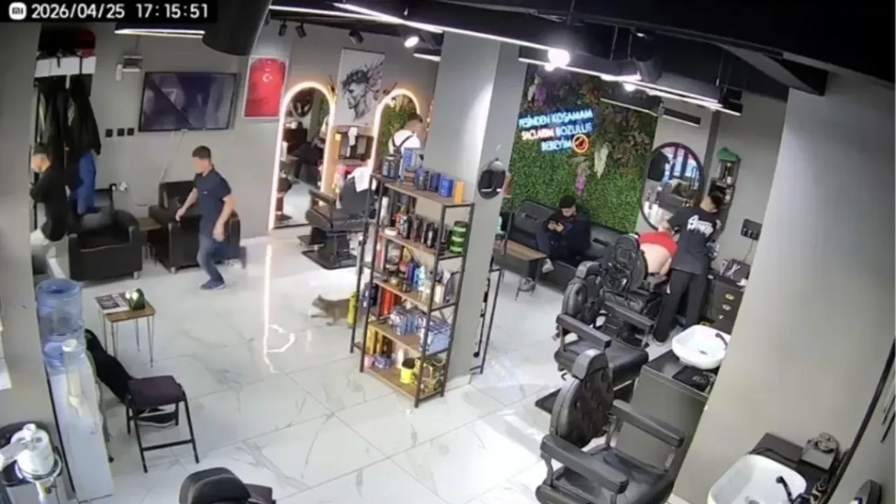 Kedi kovaladı, müşteriler panikle kaçıştı! Kuaförde ilginç anlar kamerada