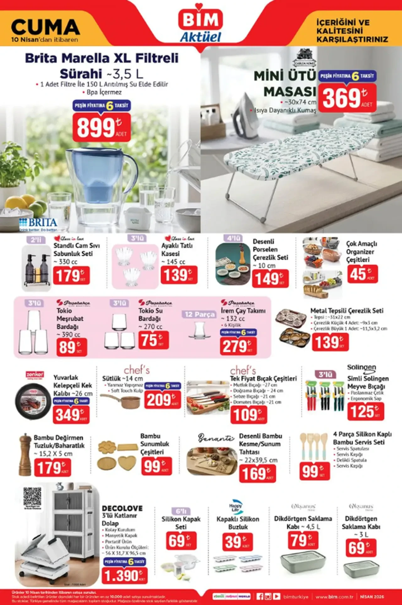 BİM 10 Nisan cuma aktüel ürünler kataloğu 2026 belli oldu! Televizyon, cep telefonu, buharlı ütü  ve masa geliyor 