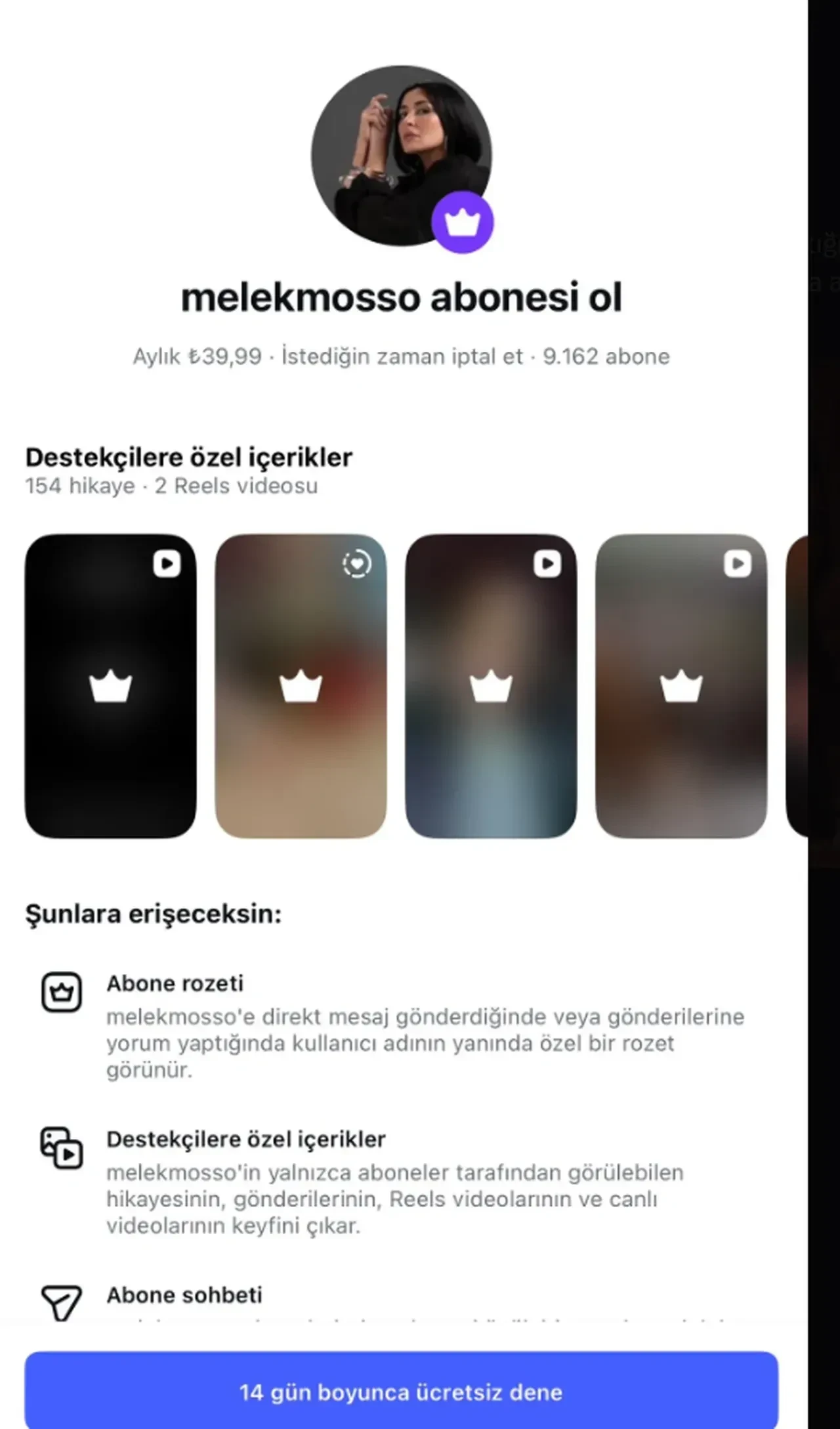 Merve Boluğur ve Melek Mosso'dan sonra Berfu Yenenler de abonelik sistemine geçti 