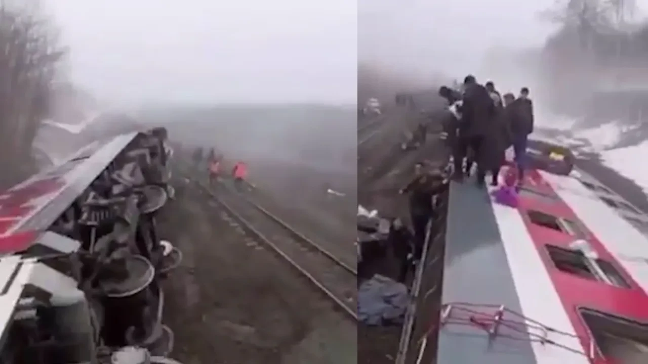 Yüzlerce kişiyi taşıyan Rus treni raydan çıktı: Çok sayıda yaralı var