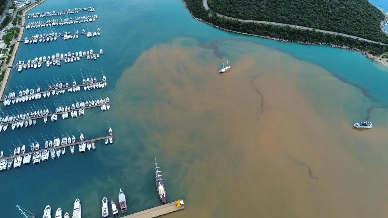Kaş'ta sağanak sonrası deniz kahverengiye döndü: 11 yıl sonra Gedife Deresi taştı