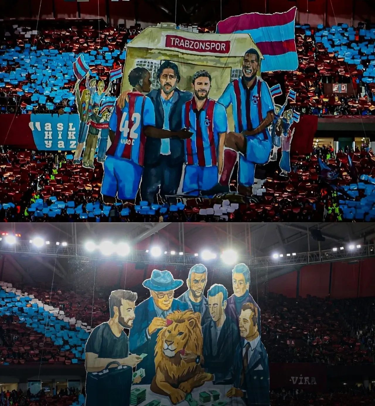 Trabzonspor tribünlerinden Galatasaray'a gönderme: "Paraya karşı emeğin savaşı"