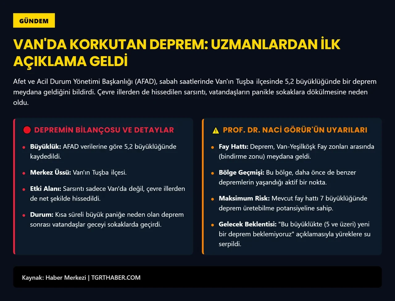 Van'da büyük deprem bekleniyor mu? Naci Görür'den açıklama geldi