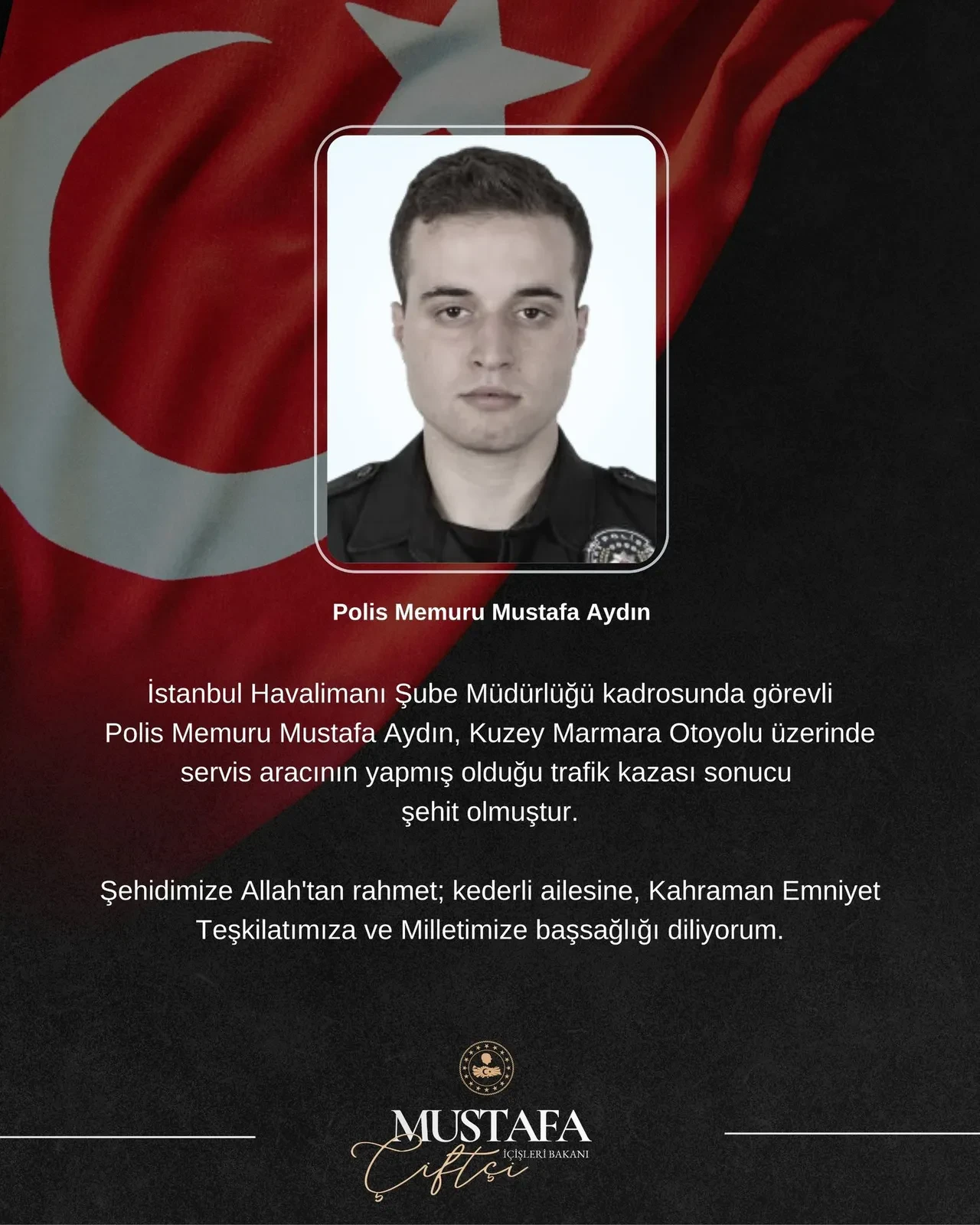 Başakşehir'de kazada ağır yaralanan polis memuru Seçkin Yalçın'dan acı haber