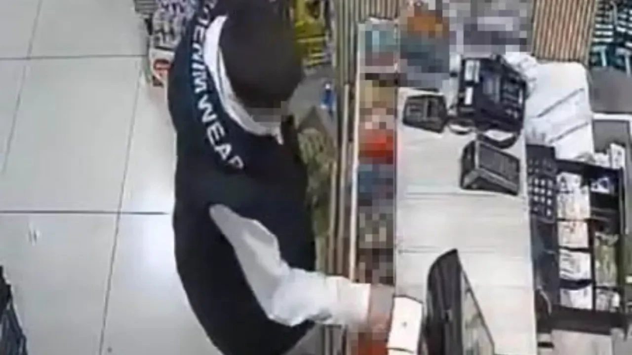 Kasiyeri uzaklaştırıp cebine attı! Erik hırsızı kamerada