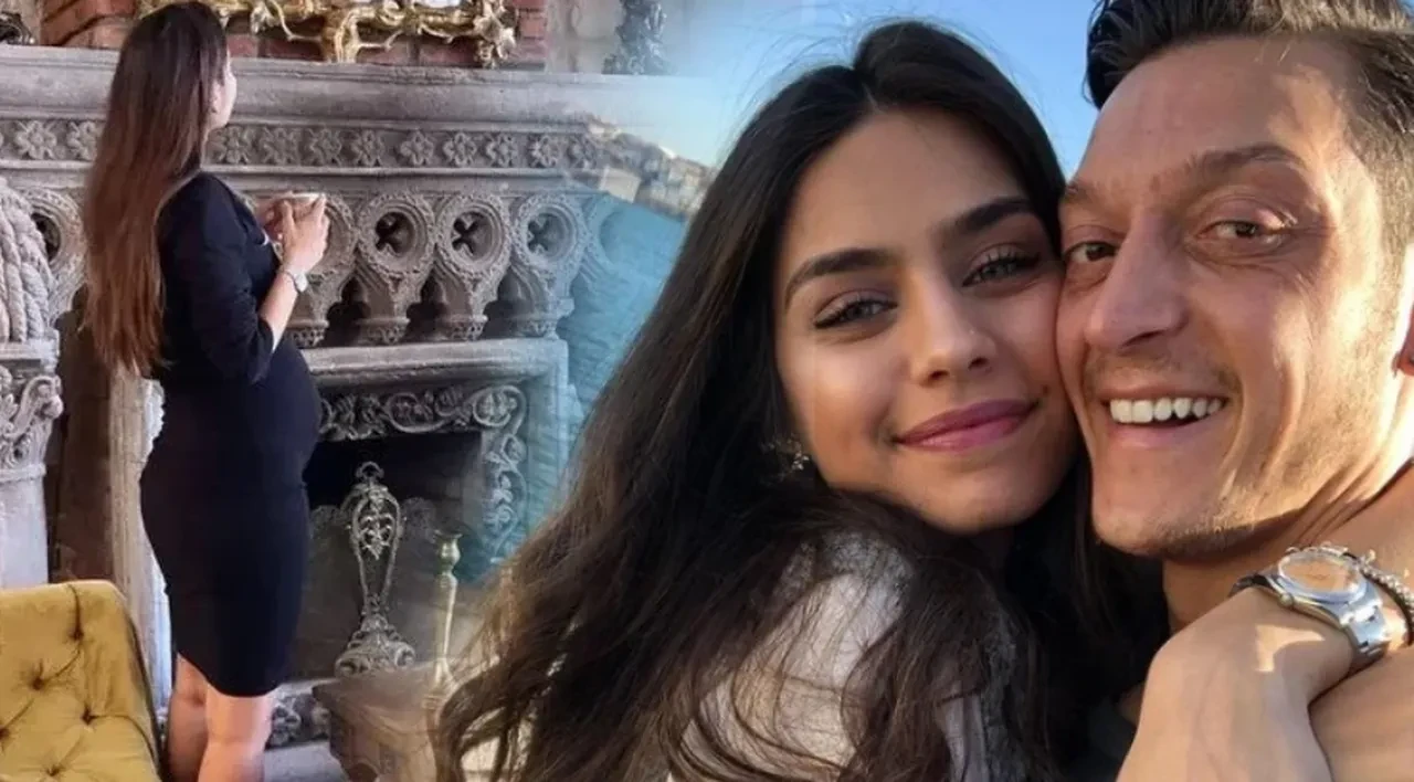 Mesut Özil ve Amine Gülşe çifti, ilk kez paylaştı! Üçüncü kez kızlarını kucaklarına alan çiftten mutluluk kareleri geldi