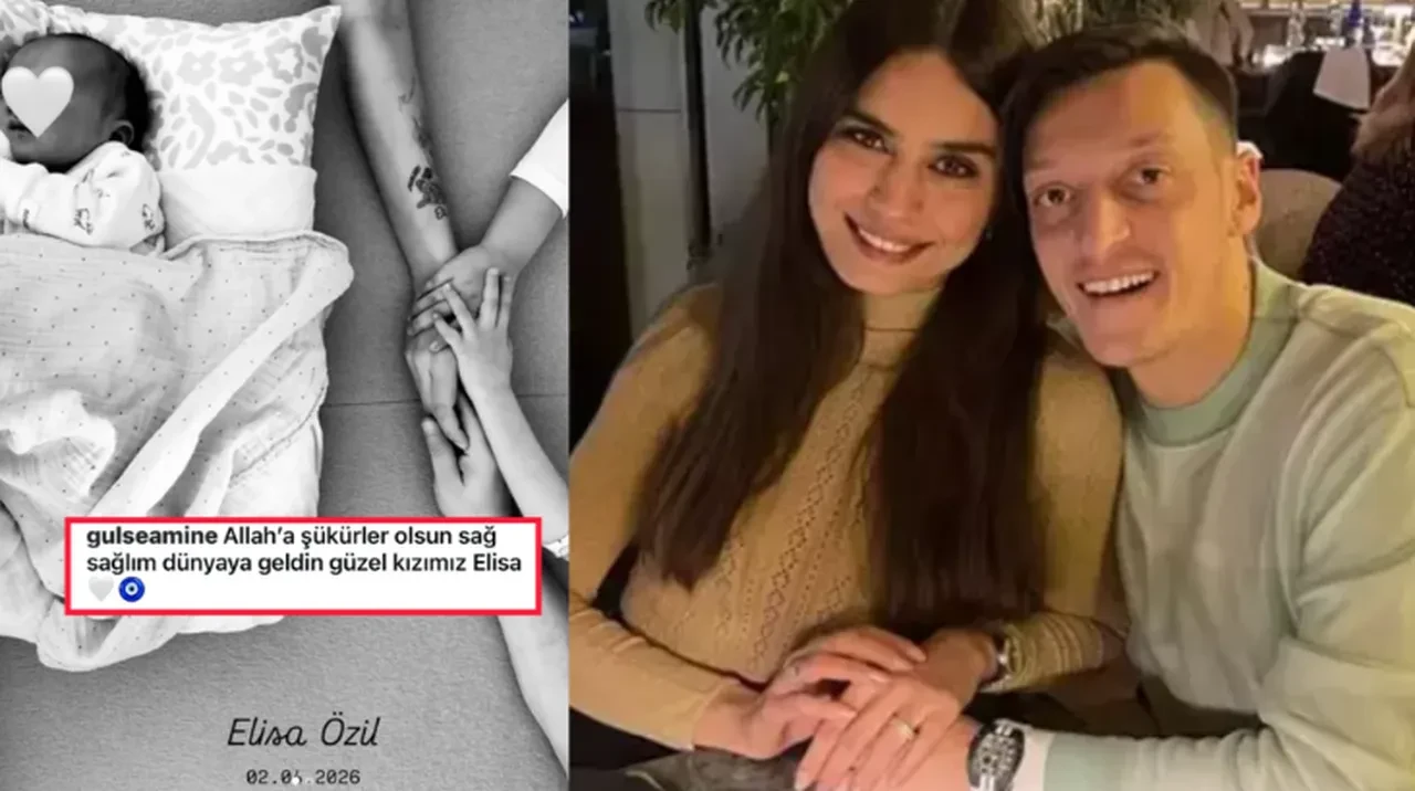 Mesut Özil ve Amine Gülşe çifti, ilk kez paylaştı! Üçüncü kez kızlarını kucaklarına alan çiftten mutluluk kareleri geldi