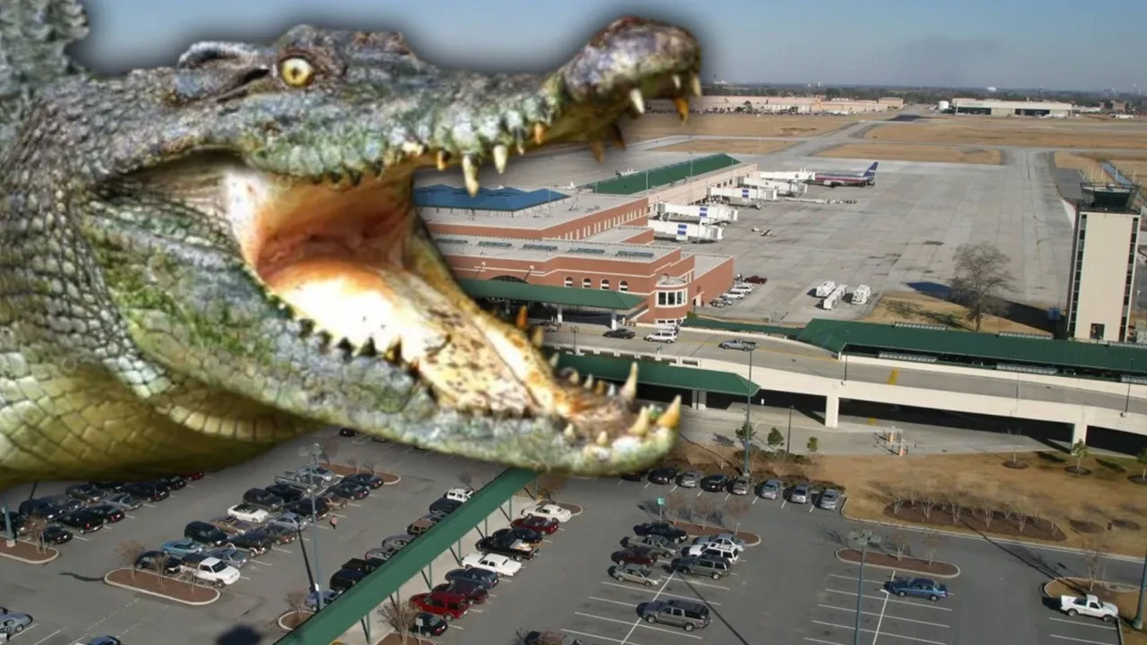 Uçak rötarının sebebi timsah çıktı! Havalimanında panik anları