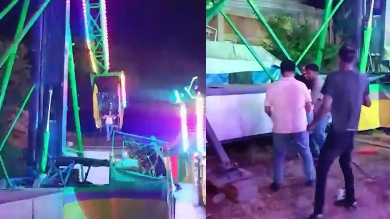 Lunaparktaki oyuncaktan düşen kadını böyle yakaladı