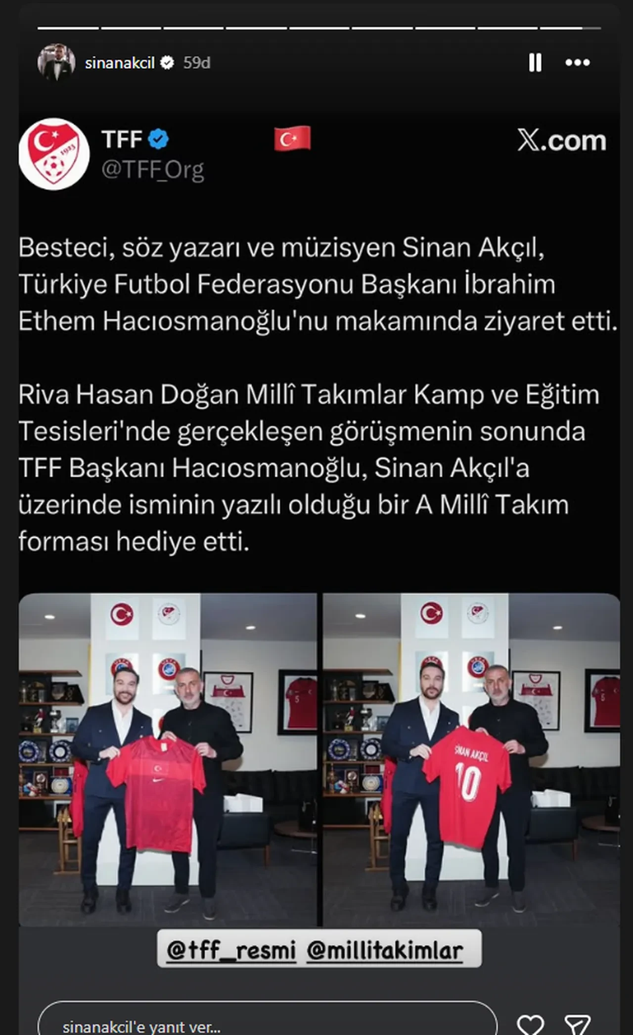 Sinan Akçıl, TFF Başkanı İbrahim Hacıosmanoğlu'nu ziyaret etti! 