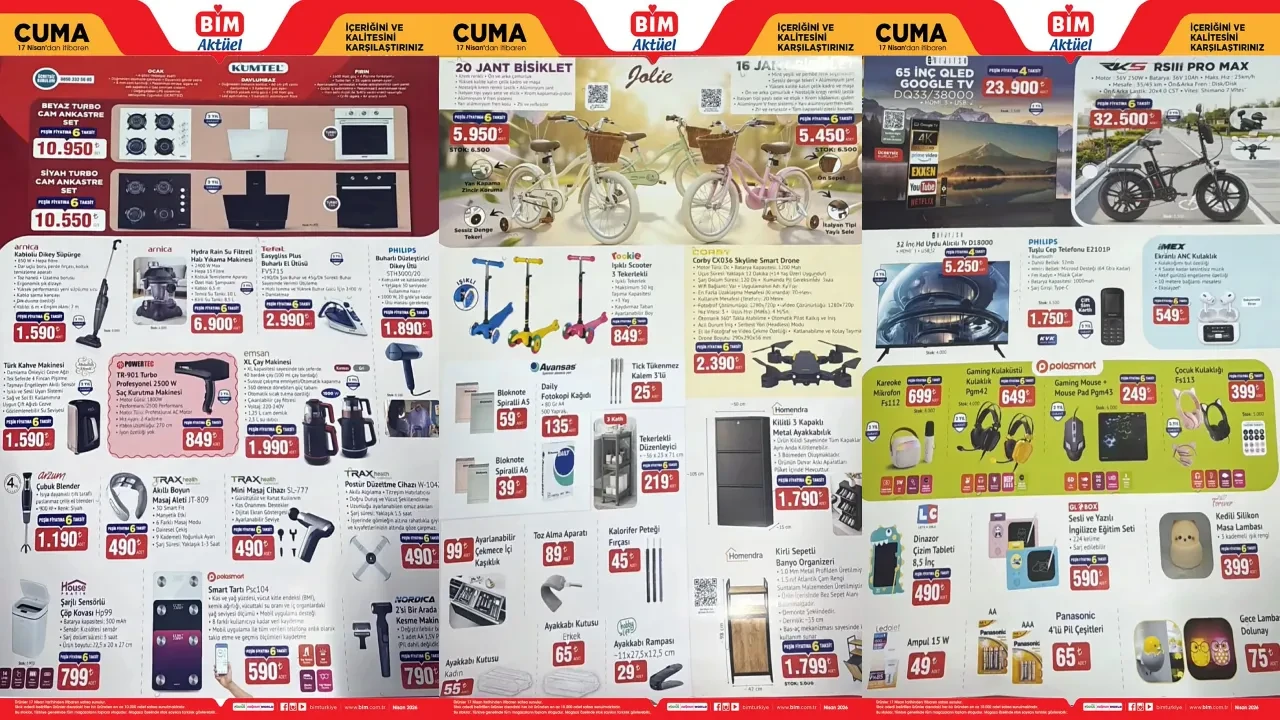 BİM 10-17 Nisan aktüel ürünler kataloğu 2026 belli oldu! Drone, scooter, ayakkabılık ve gaming ürünler geliyor
