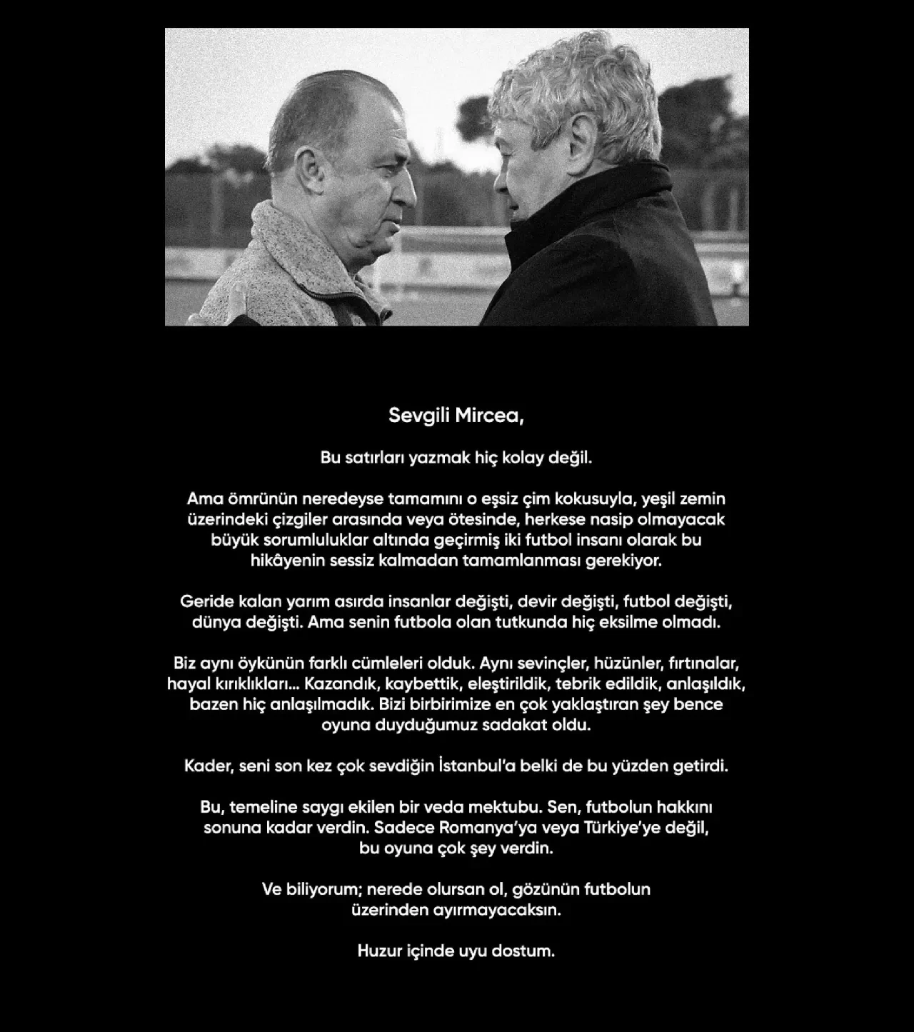 Fatih Terim’den Mircea Lucescu’ya duygusal veda: 'Kader, seni son kez çok sevdiğin İstanbul’a belki de bu yüzden getirdi'