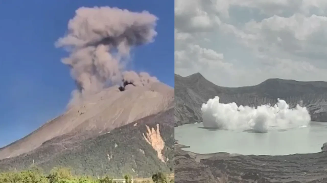 Filipinler’deki Taal ve Kanlaon yanardağlarında patlama böyle kaydedildi