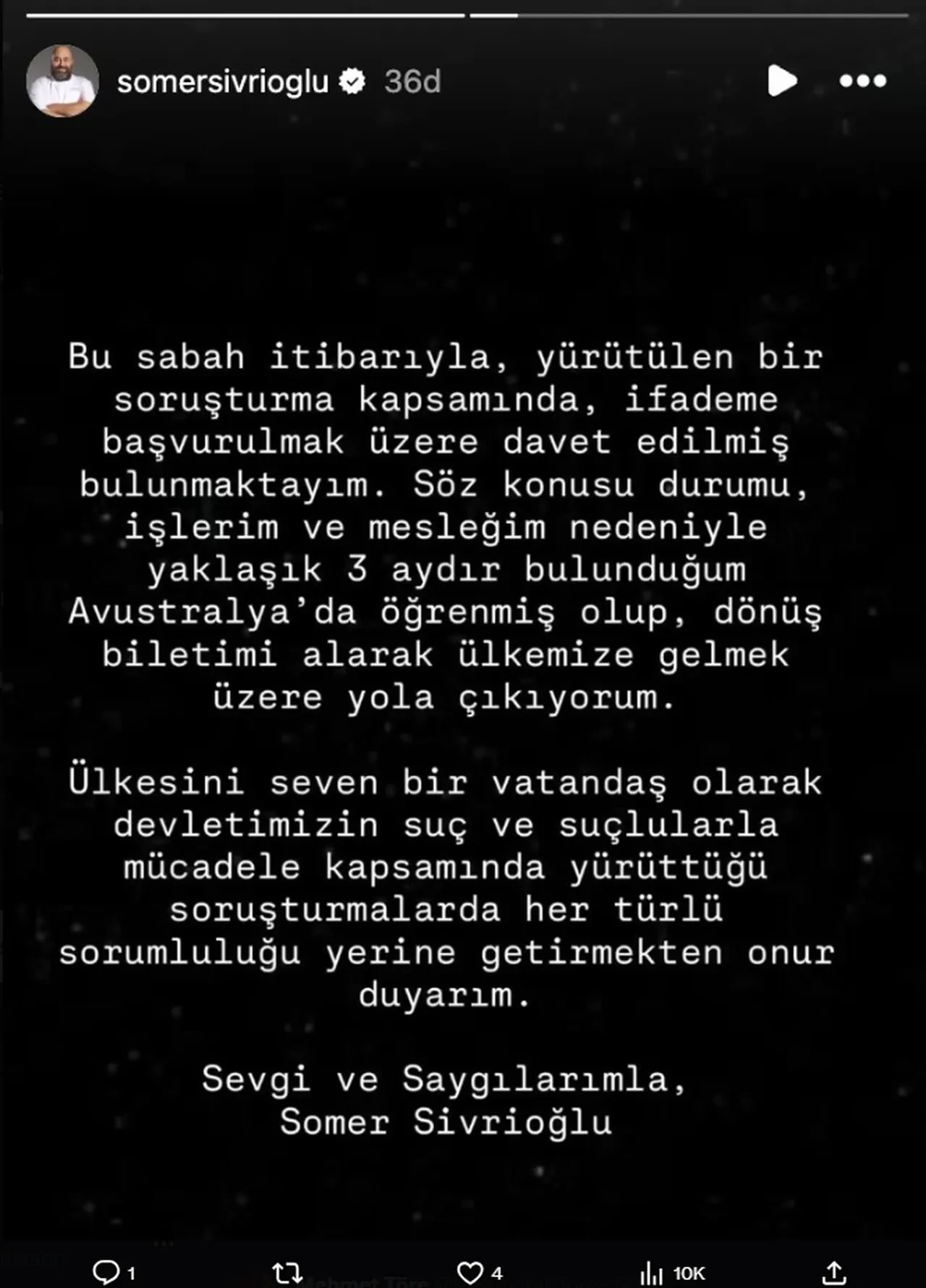 Hakkında gözaltı kararı verilen Somer Sivrioğlu'ndan açıklama