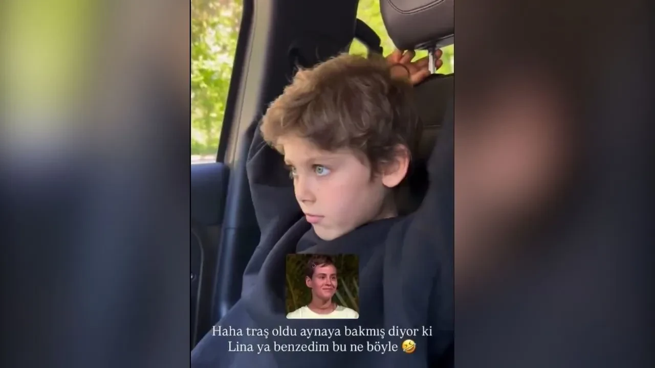 Avatar Atakan’ın oğlu Aslan tıraş sonrası kendini Survivor Lina’ya benzetti! Sosyal medyada güldüren anlar