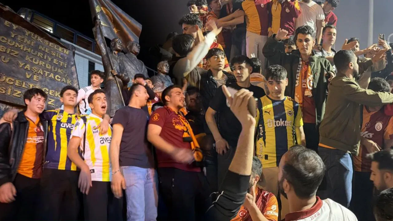 Galatasaray'ın şampiyonluk kutlamalarında şaşırtan görüntü: Fenerbahçeli taraftarlar da katıldı