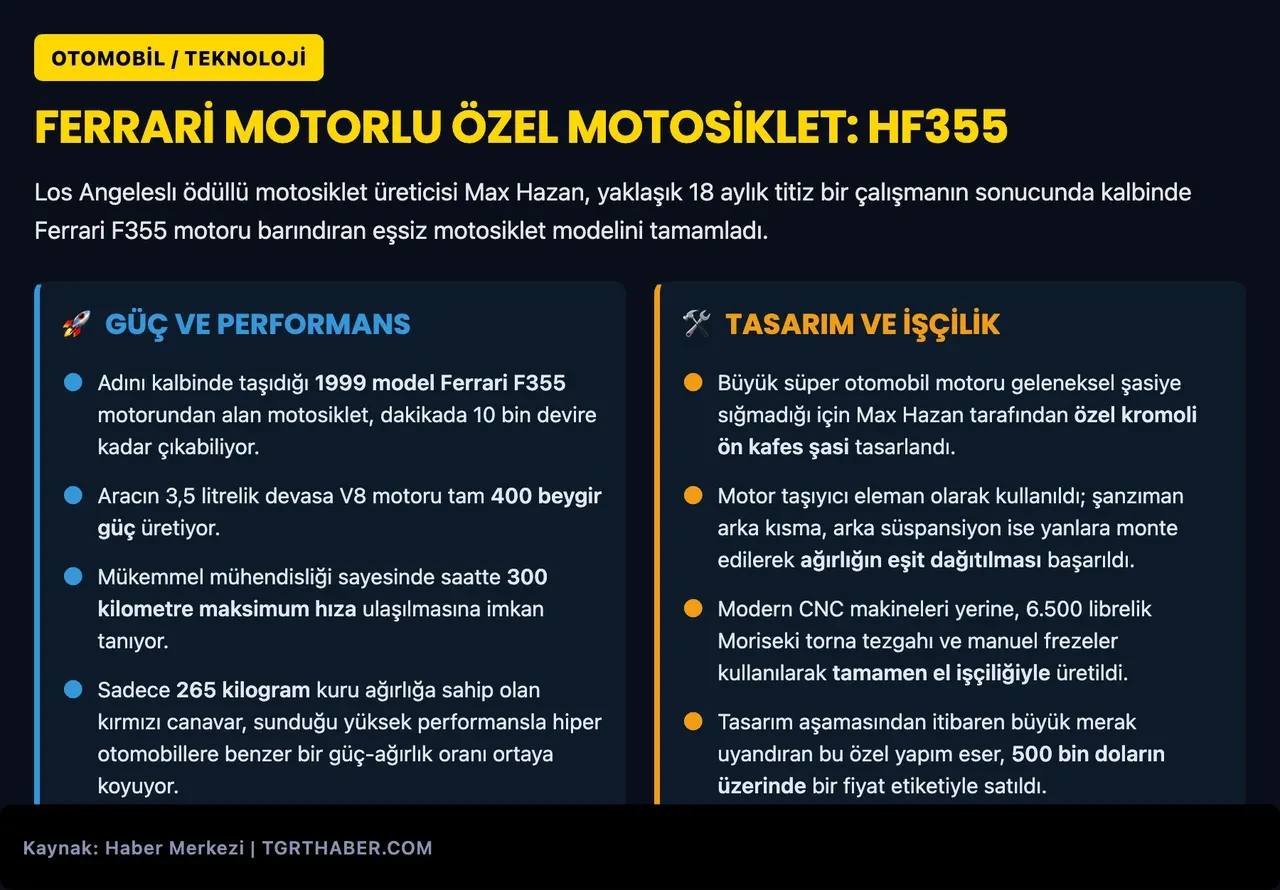 Motosiklet değil adeta bir canavar! Ferrari V8 motorlu şaheserin fiyatı dudak uçuklattı