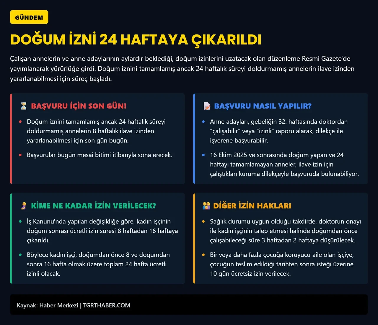 Doğum izni süresi değişti: Başvuru için bugün son gün!