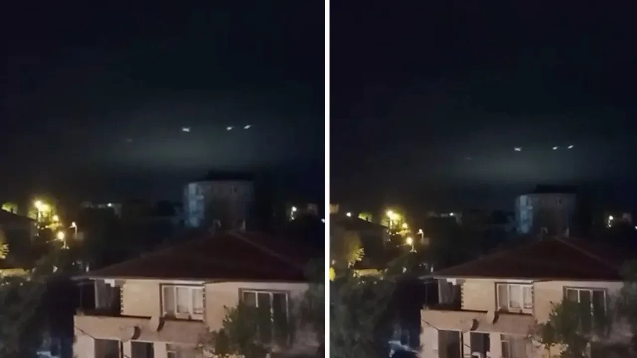 Sakarya'da gökyüzündeki ışıklar merak konusu oldu
