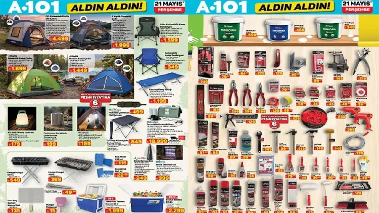A101 Aktüel indirim Kataloğu 21 Mayıs 2026! Projeksiyon cihazı, vakum makinesi, taşınabilir klima, otomatik kamp çadırı