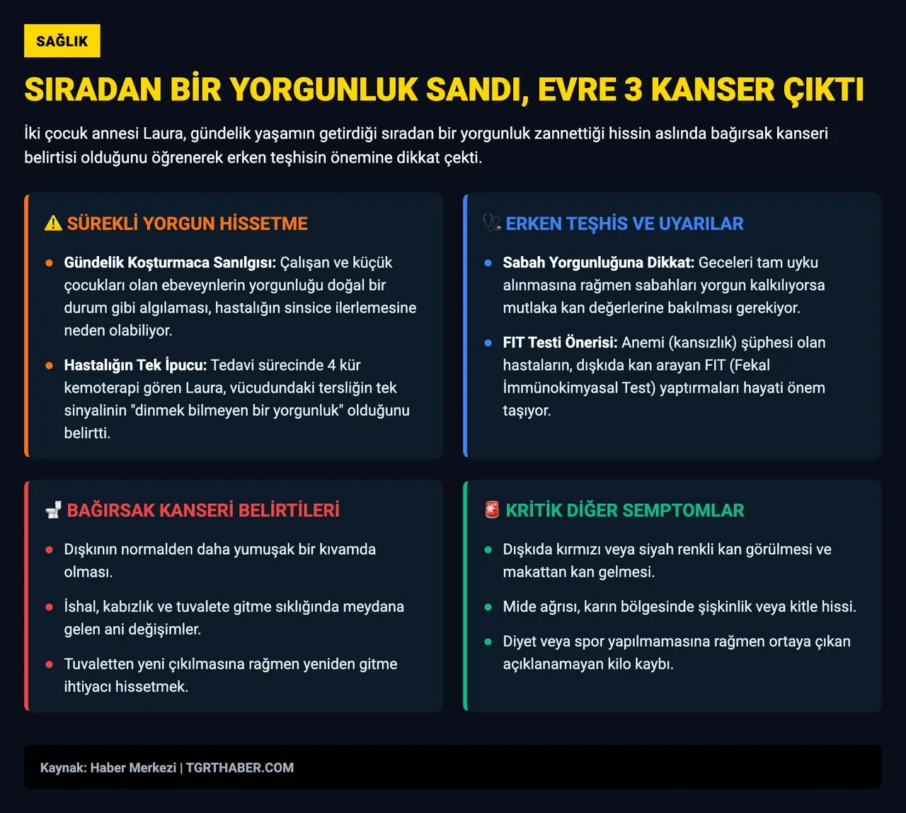 Bağırsak kanseri teşhisi konulan 38 yaşındaki kadın, "keşke göz ardı etmeseydim" dediği o belirtiyi açıkladı