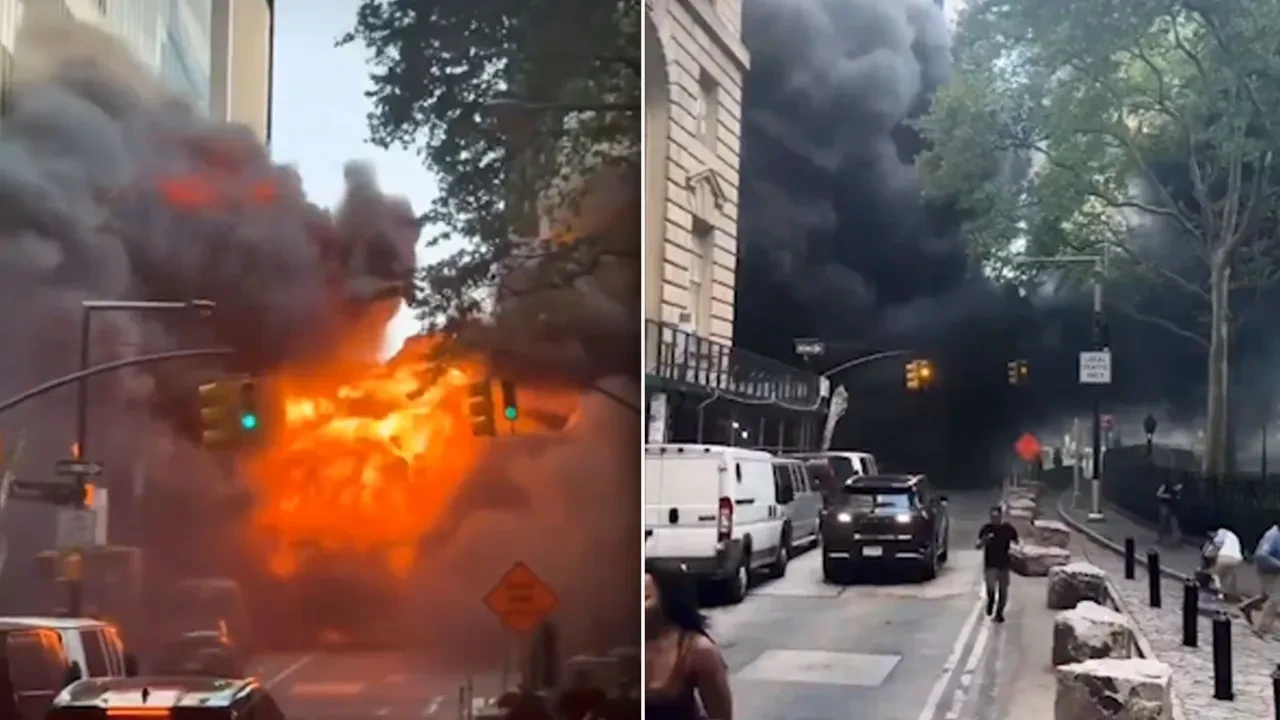 Araç bir anda bomba gibi patladı! Caddede büyük panik
