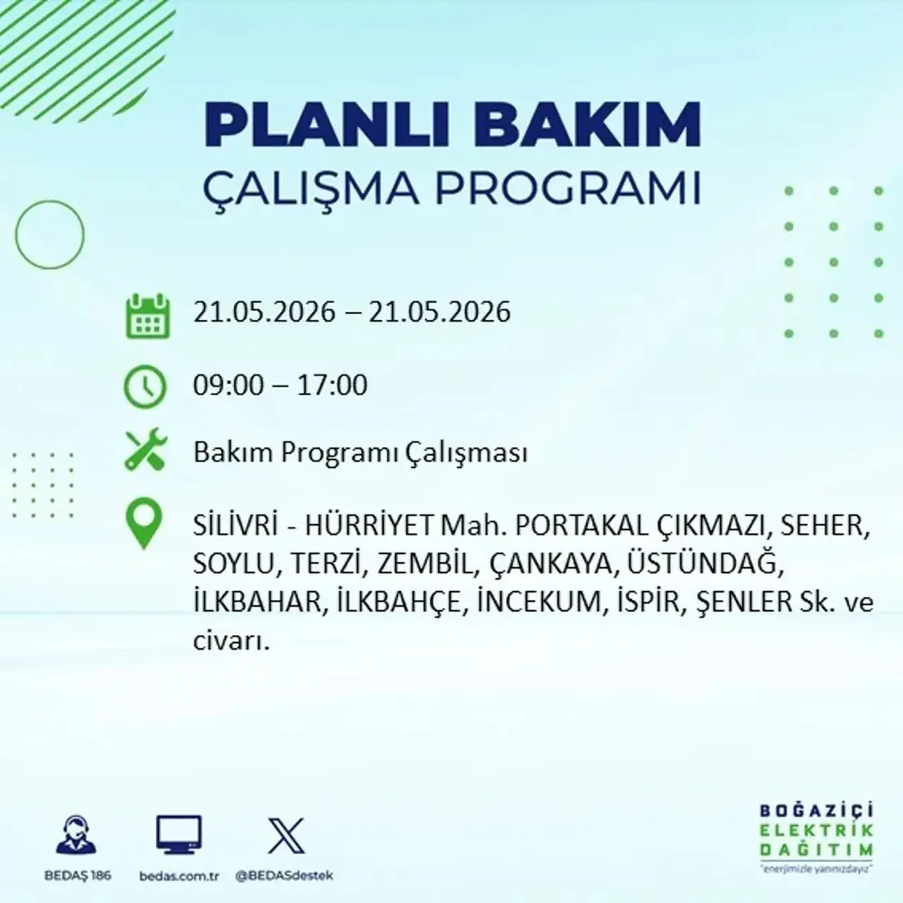 BEDAŞ İstanbulluları uyardı! Tam 21 ilçede elektrik kesintisi uygulanacak, saatler sürecek