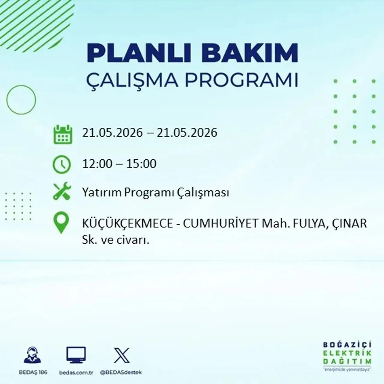 BEDAŞ İstanbulluları uyardı! Tam 21 ilçede elektrik kesintisi uygulanacak, saatler sürecek