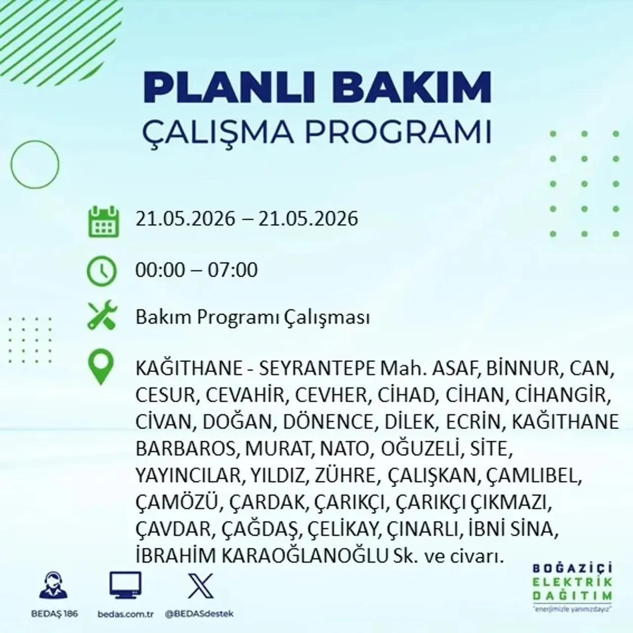 BEDAŞ İstanbulluları uyardı! Tam 21 ilçede elektrik kesintisi uygulanacak, saatler sürecek