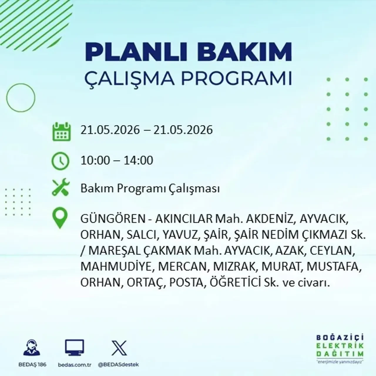 BEDAŞ İstanbulluları uyardı! Tam 21 ilçede elektrik kesintisi uygulanacak, saatler sürecek