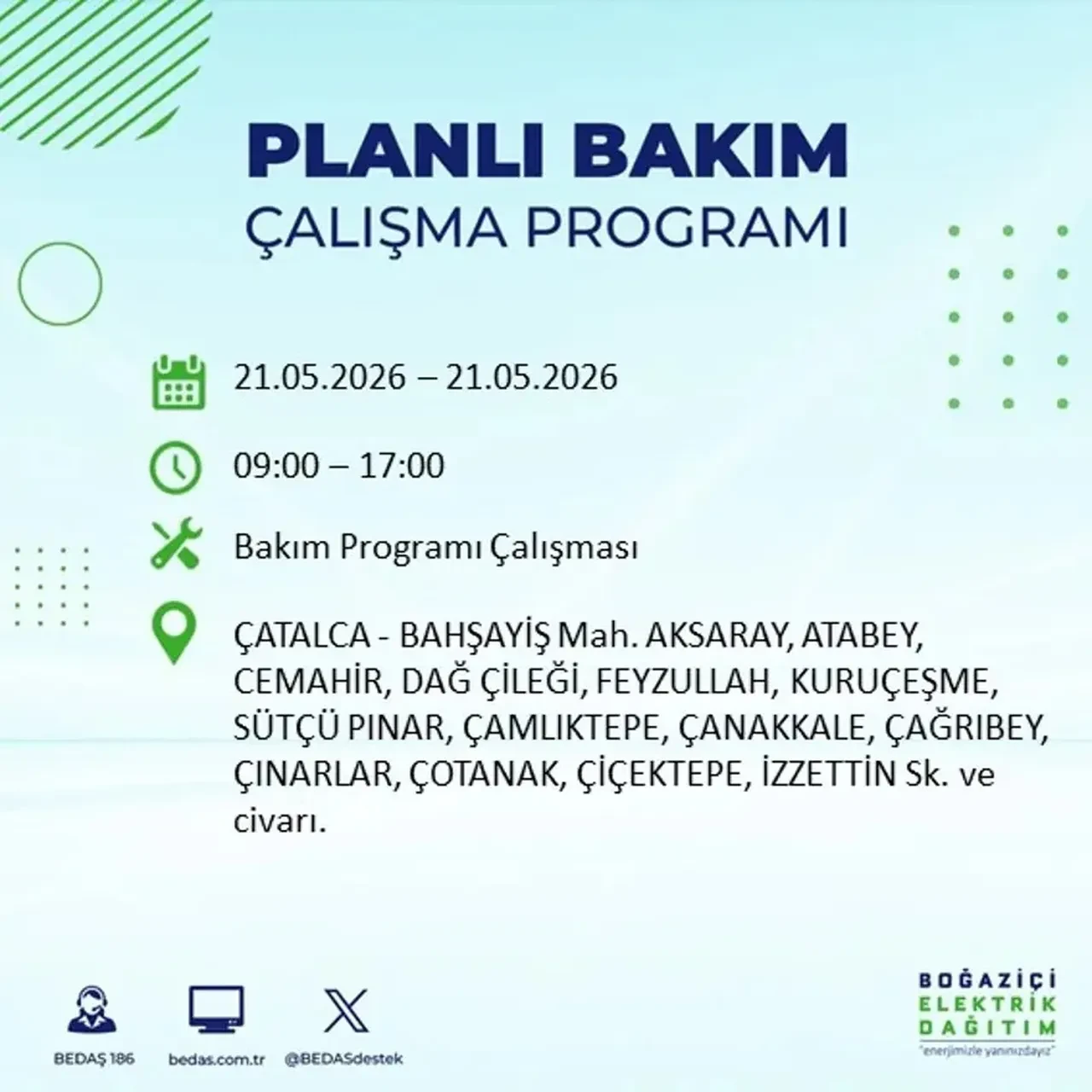 BEDAŞ İstanbulluları uyardı! Tam 21 ilçede elektrik kesintisi uygulanacak, saatler sürecek
