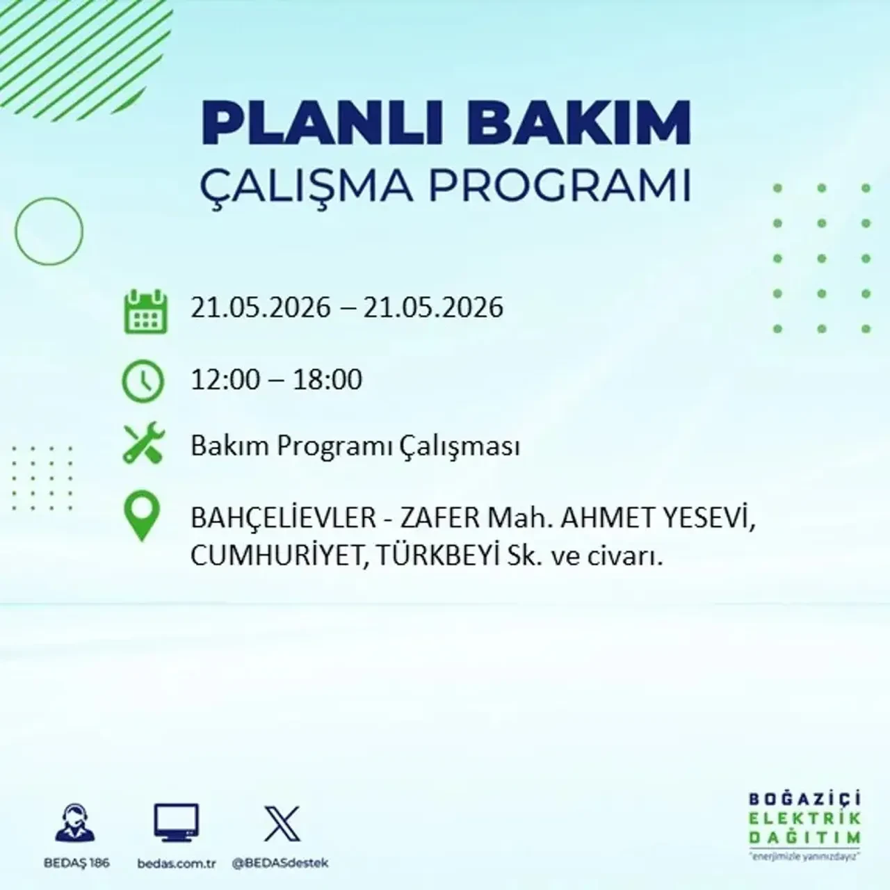 BEDAŞ İstanbulluları uyardı! Tam 21 ilçede elektrik kesintisi uygulanacak, saatler sürecek