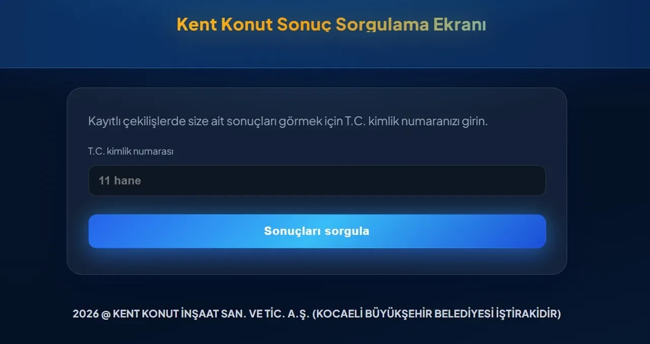 Kartepe Kent Konut kura sonuçları! Sorgulama ekranı açıldı