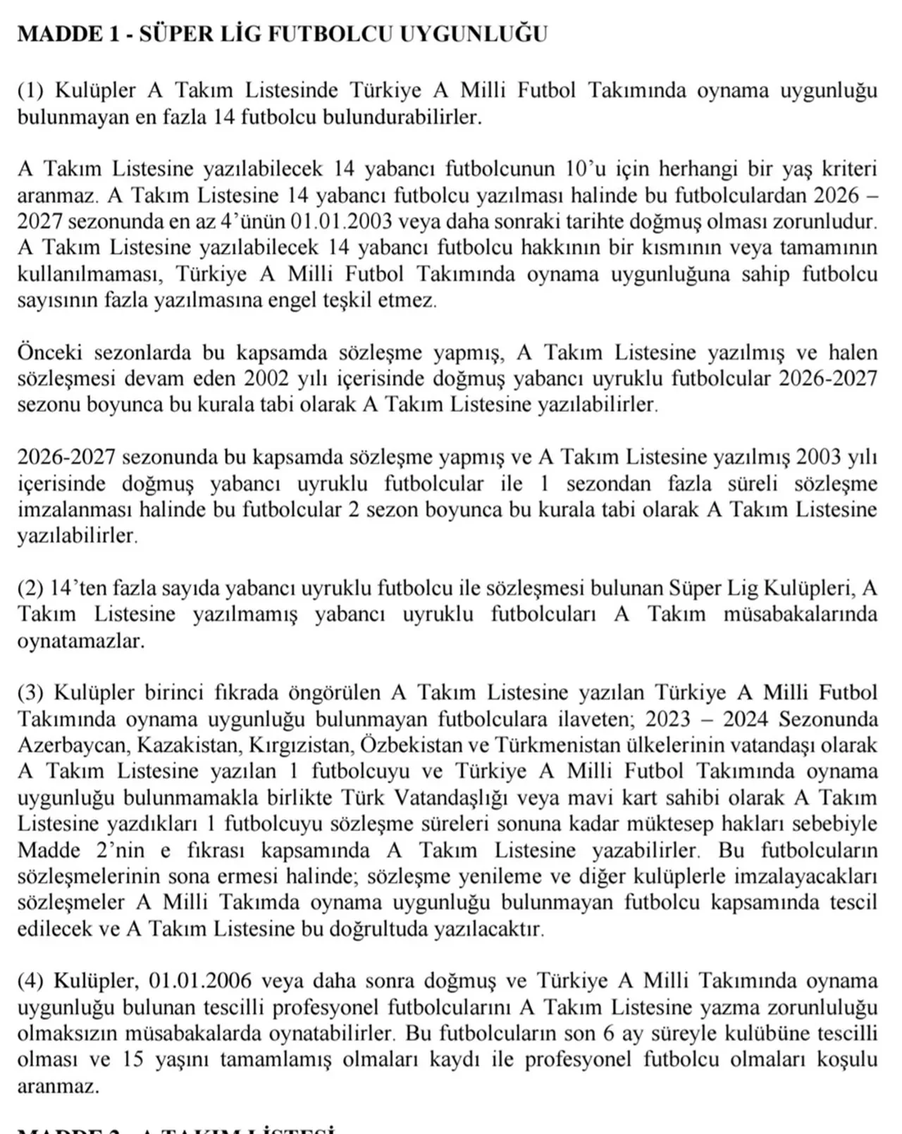 TFF açıkladı: Süper Lig'deki yabancı kuralı belli oldu!