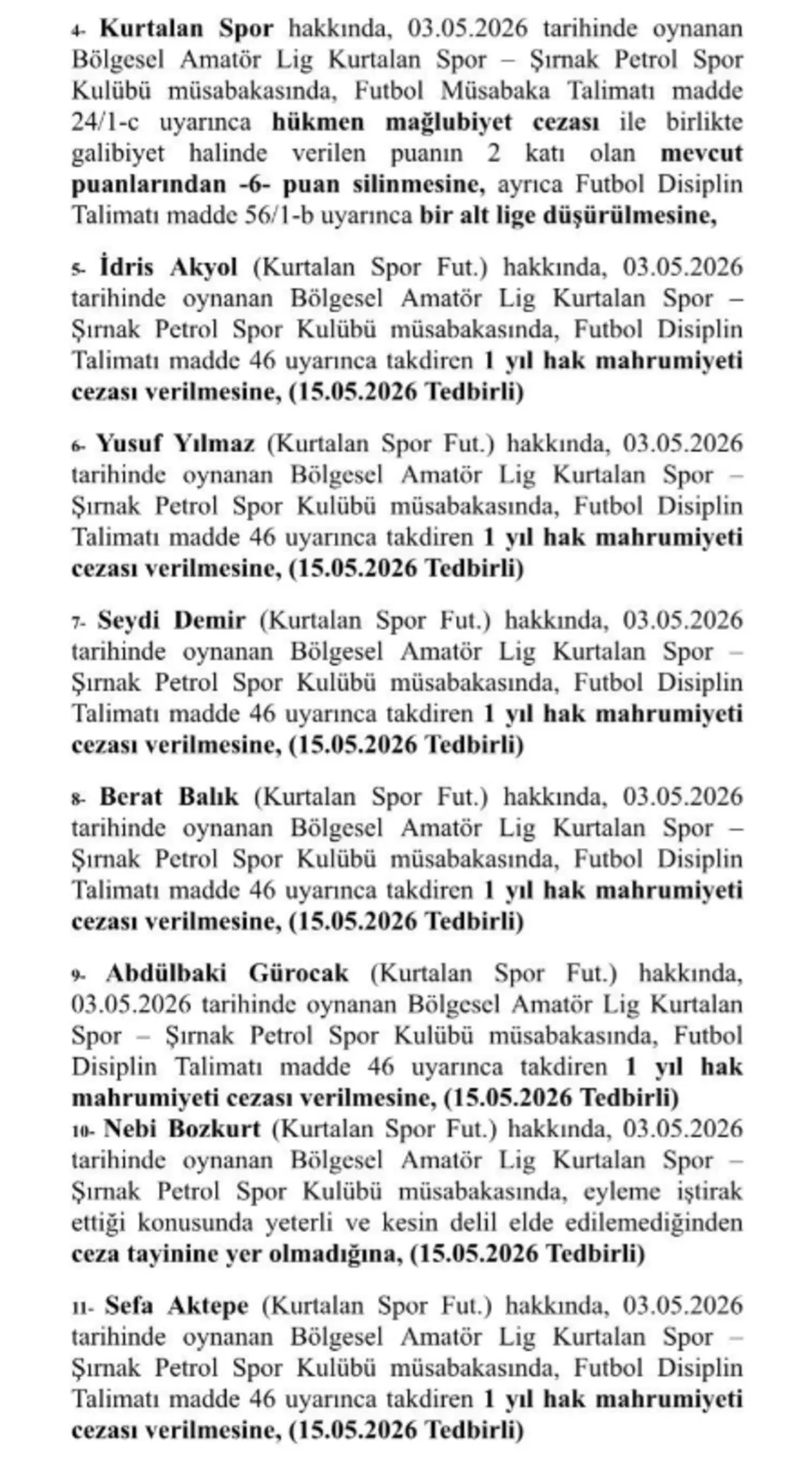 TFF kararını verdi! 2 kulüp küme düşürüldü