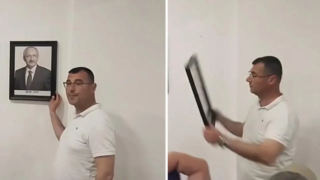 CHP'de Kılıçdaroğlu fotoğrafına saldırı eylemi yayılıyor! Başkan kaldırıp çöpe attı