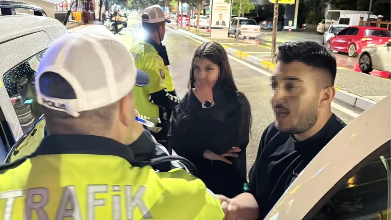 Polise önce yalvardı sonra küfürler edip kaçtı: O anlar kamerada