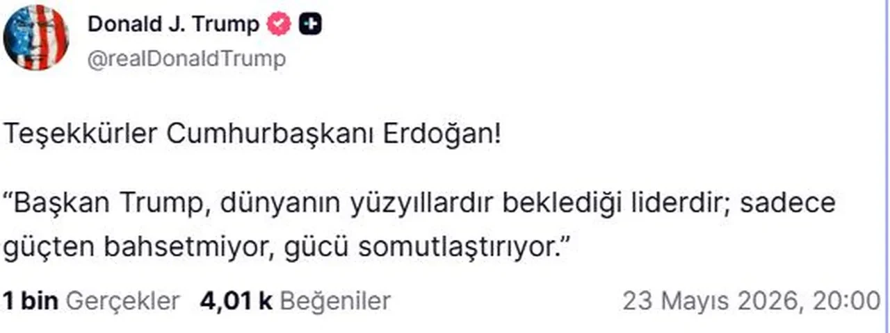 Trump Cumhurbaşkanı Erdoğan'ın kendisiyle ilgili söylediğini iddia ettiği sözleri paylaştı! Ankara harekete geçince sildi