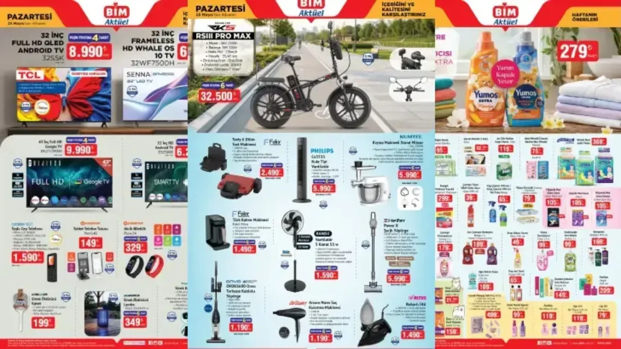 25-26 Mayıs BİM kataloğu indirimli ürünleri neler? Elektrikli Bisiklet, Stand Mikser, Vantilatör